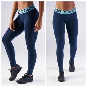 Gymshark Women’s Navy Blue High-Waisted Logo Leggings